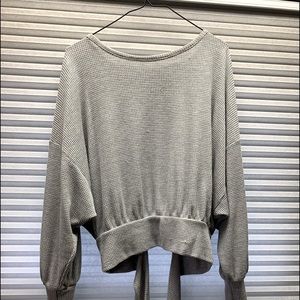 Express brand, gray, bow back sweater